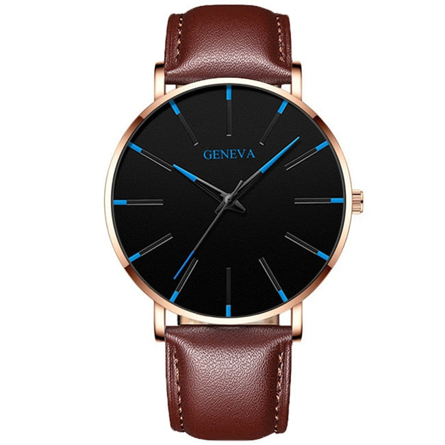 2023 Minimalist Men's Fashion Ultra Thin Business Watch