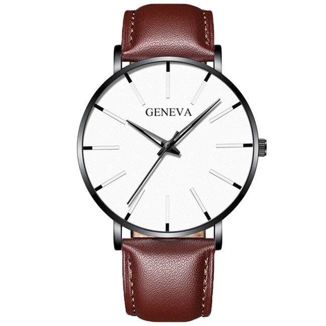 2023 Minimalist Men's Fashion Ultra Thin Business Watch