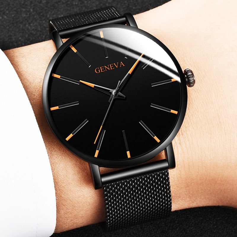 2023 Minimalist Men's Fashion Ultra Thin Business Watch