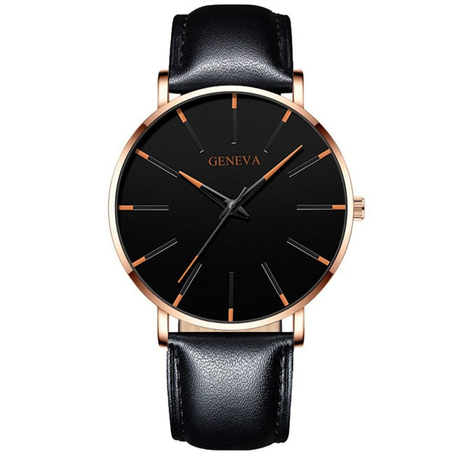 2023 Minimalist Men's Fashion Ultra Thin Business Watch