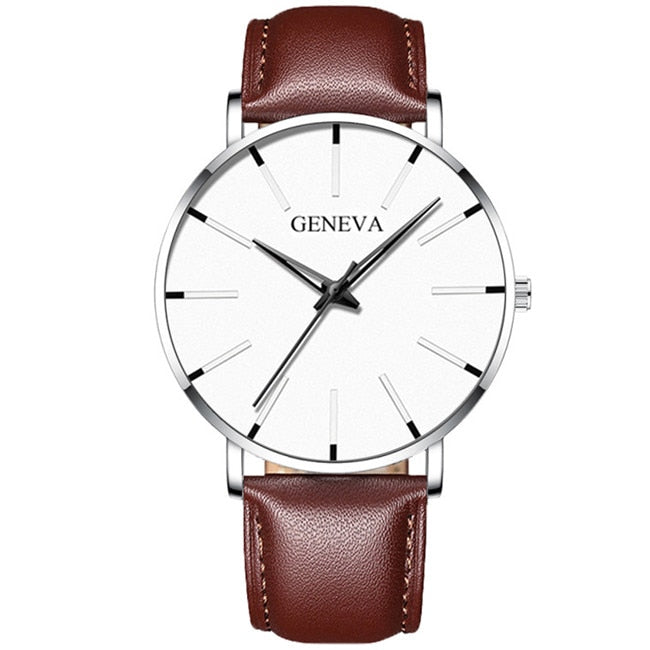 2023 Minimalist Men's Fashion Ultra Thin Business Watch