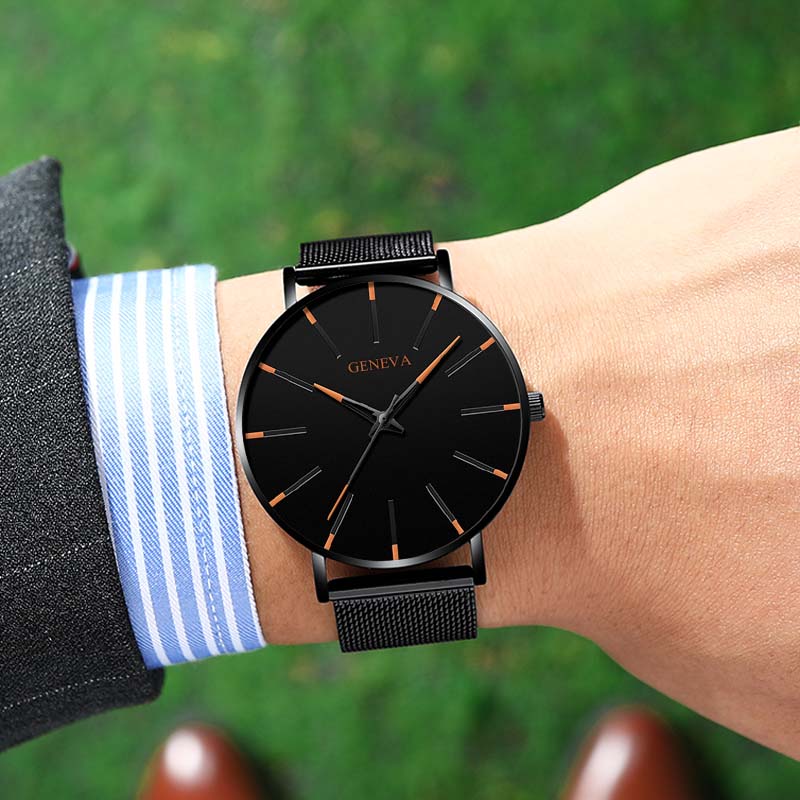 2023 Minimalist Men's Fashion Ultra Thin Business Watch