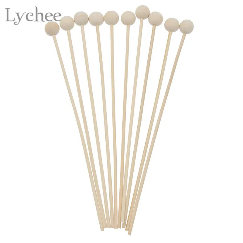 Lychee Life 10pcs Wood Ball For Fragrance Diffuser Aromatherapy Rattan Reed Sticks DIY Home Decoration