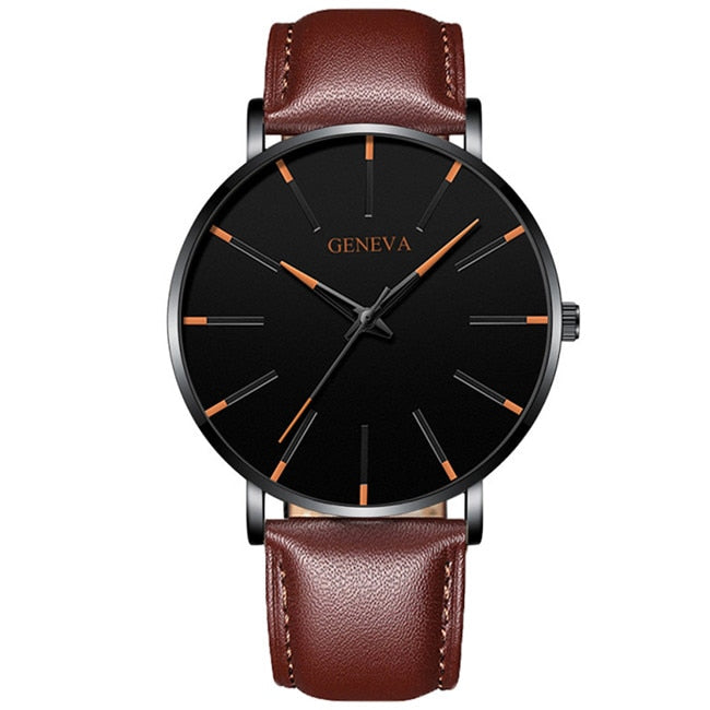 2023 Minimalist Men's Fashion Ultra Thin Business Watch