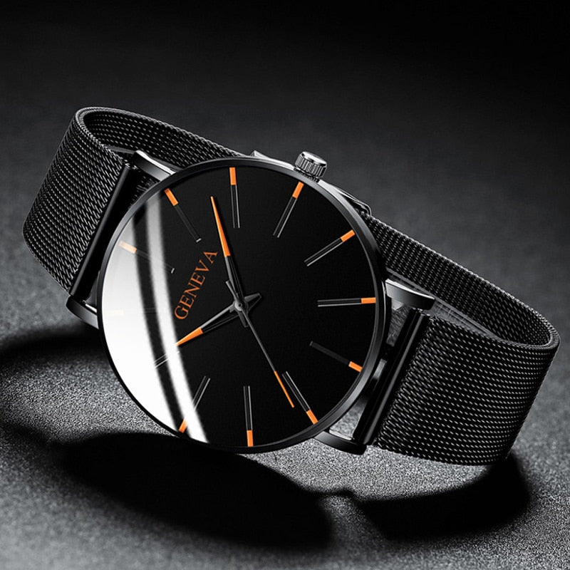 2023 Minimalist Men's Fashion Ultra Thin Business Watch