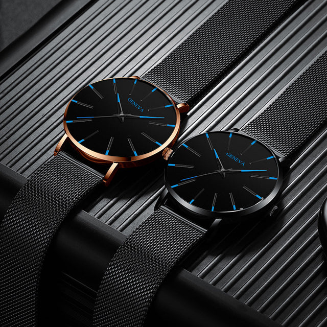 2023 Minimalist Men's Fashion Ultra Thin Business Watch