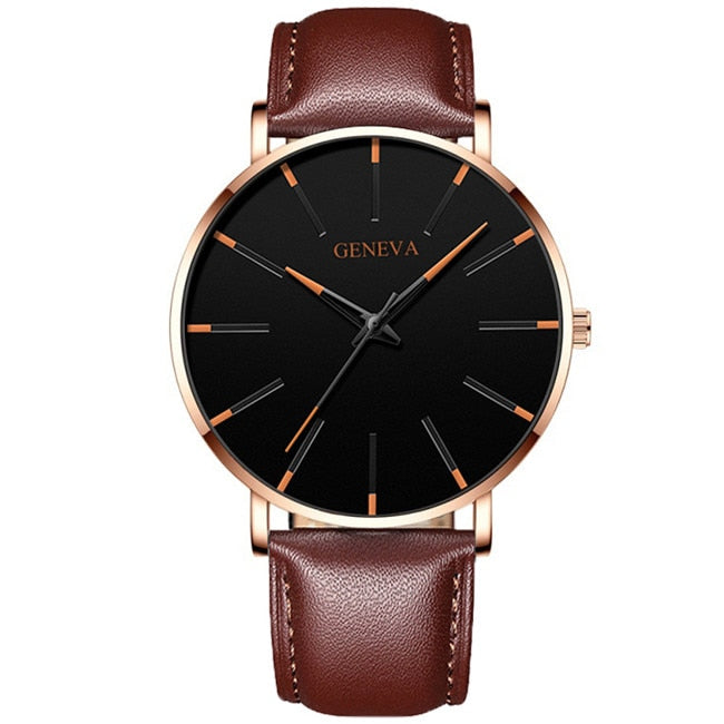 2023 Minimalist Men's Fashion Ultra Thin Business Watch