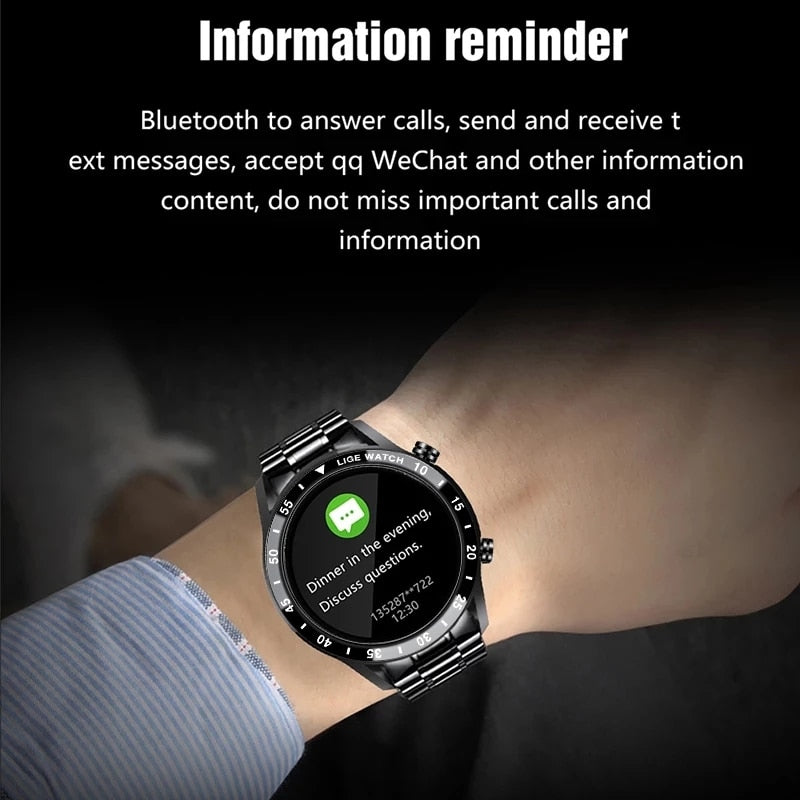 LIGE 2023 Full Cicle Touch Screen Luxury Waterproof Fitness Smart Watch + Box