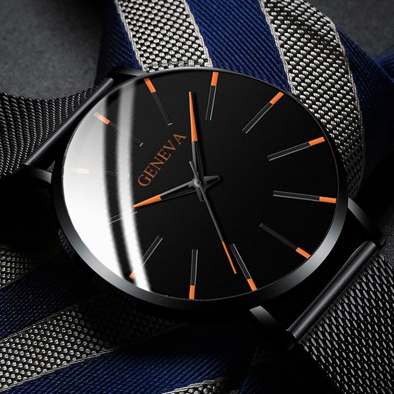 2023 Minimalist Men's Fashion Ultra Thin Business Watch