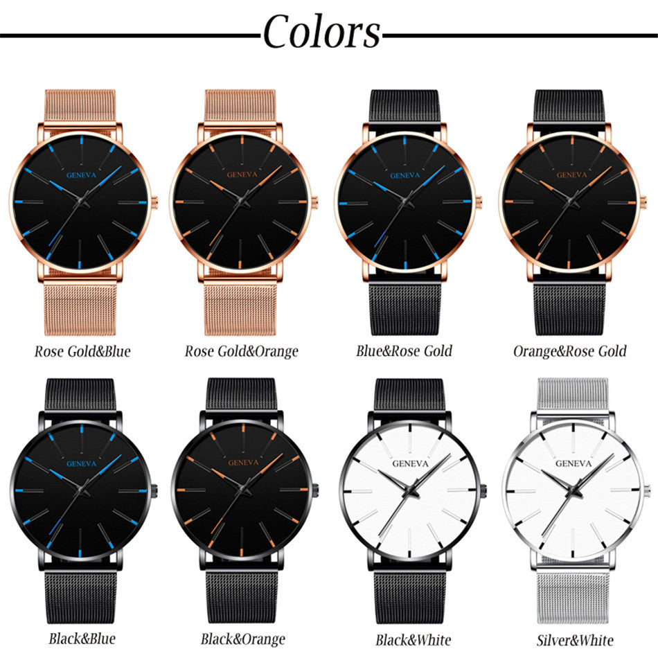 2023 Minimalist Men's Fashion Ultra Thin Business Watch
