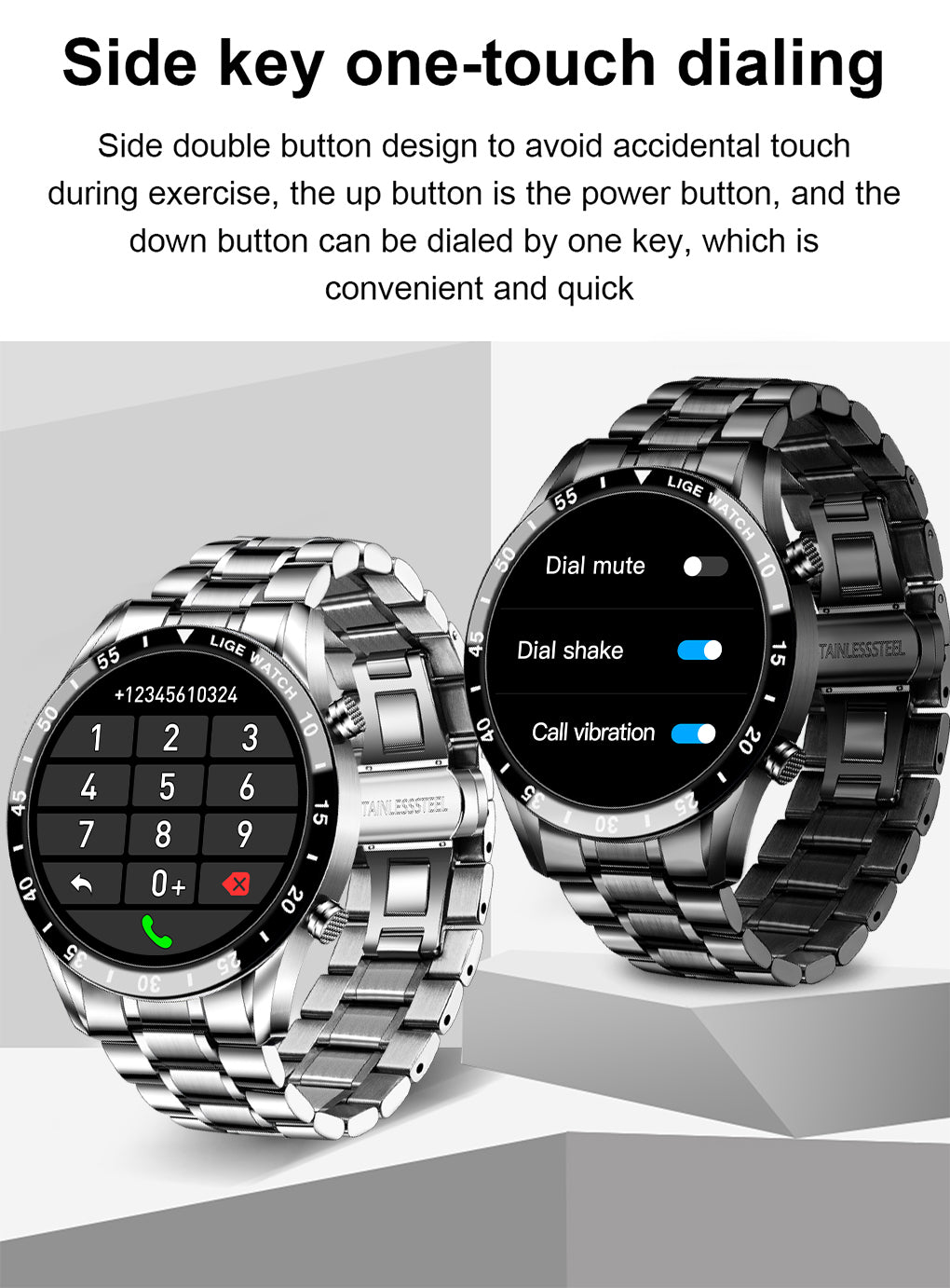 LIGE 2023 Full Cicle Touch Screen Luxury Waterproof Fitness Smart Watch + Box