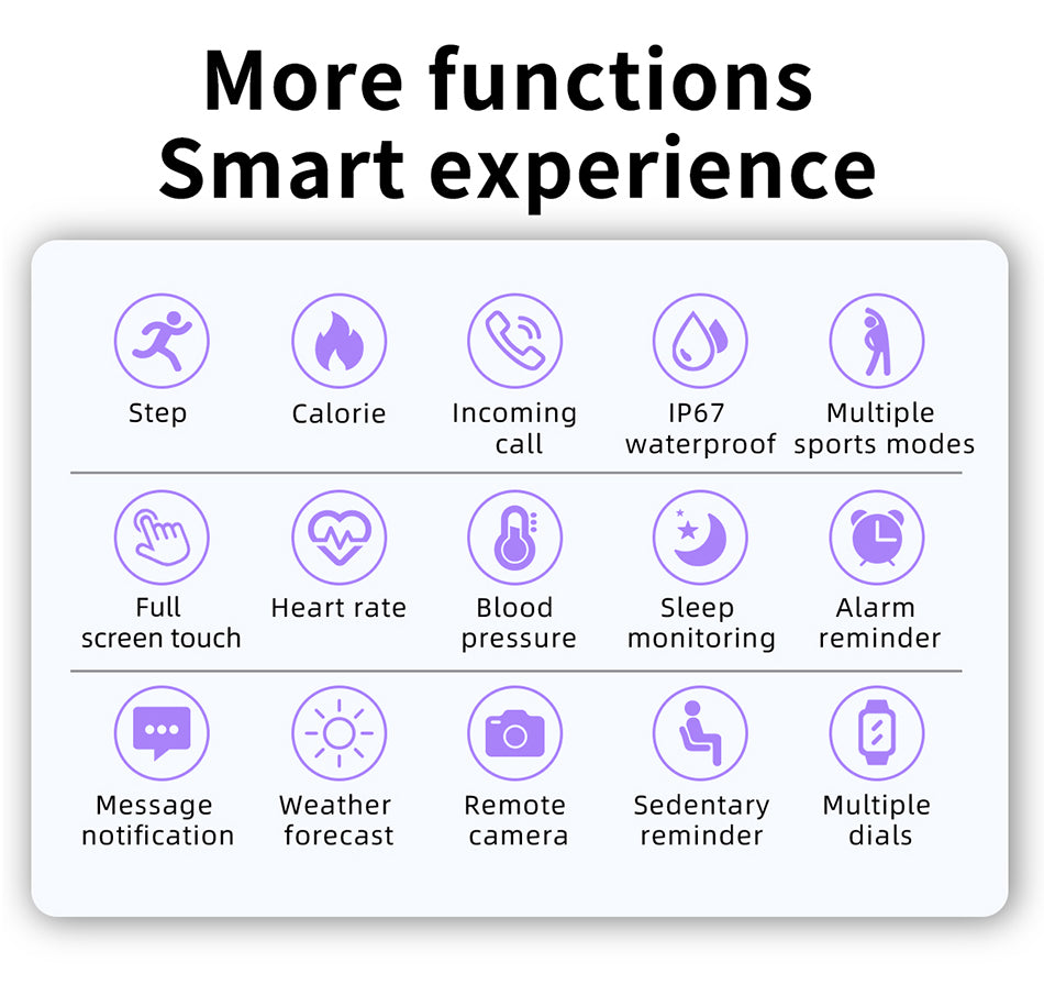 IP67 Waterproof Fitness Smart Watch Bluetooth For Android & IOS