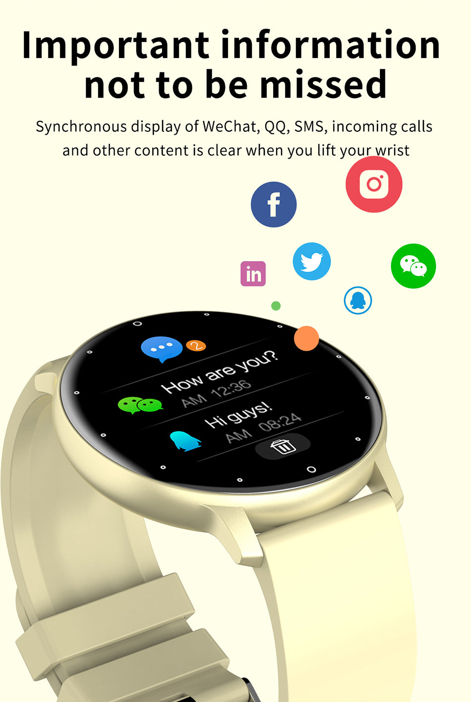 IP67 Waterproof Fitness Smart Watch Bluetooth For Android & IOS