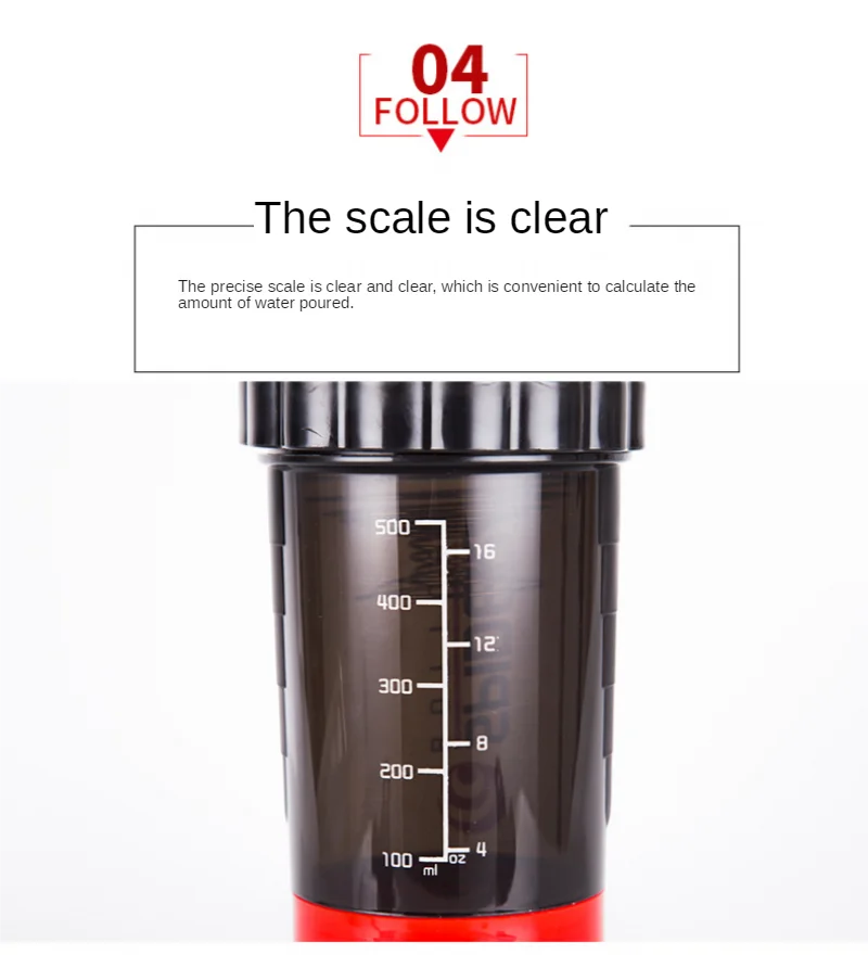 3 Layers Shaker Protein Bottle 550ml Whey Powder Shaker Cup Cute Water Bottle Sports Fitness Shakel Bottles Vaso Shaker Gym