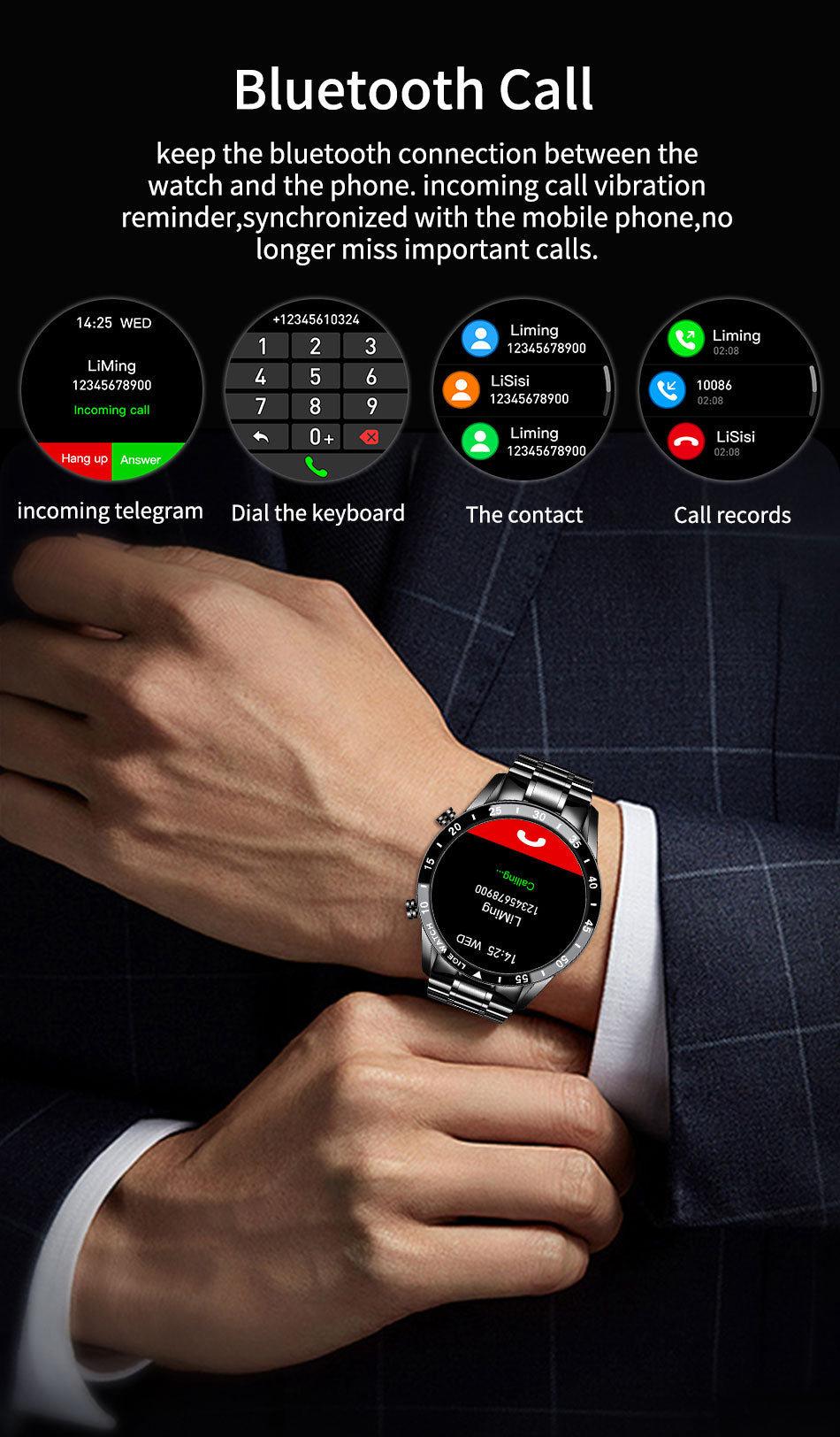 LIGE 2023 Full Cicle Touch Screen Luxury Waterproof Fitness Smart Watch + Box