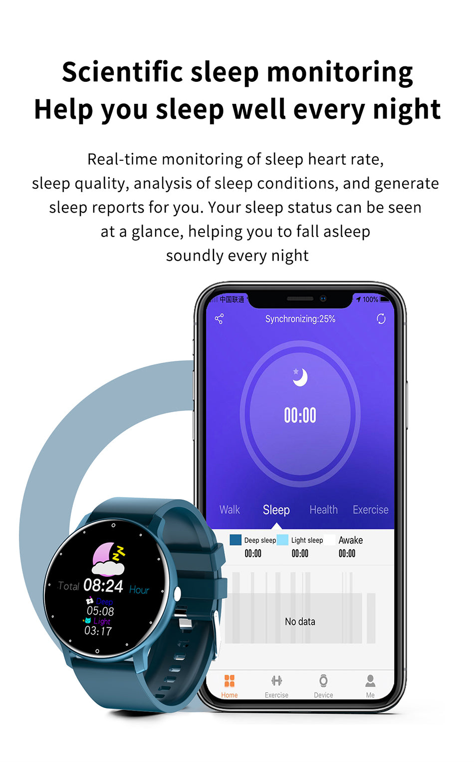 IP67 Waterproof Fitness Smart Watch Bluetooth For Android & IOS