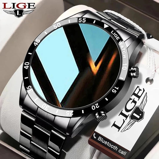 LIGE 2023 Full Cicle Touch Screen Luxury Waterproof Fitness Smart Watch + Box